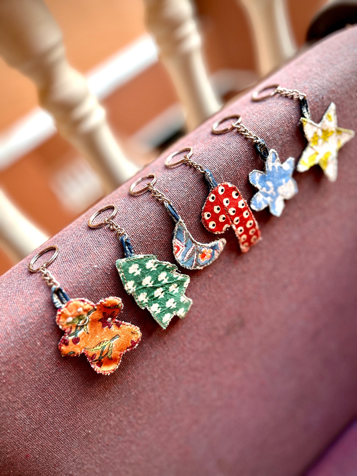 Patchwork Christmas Keychains