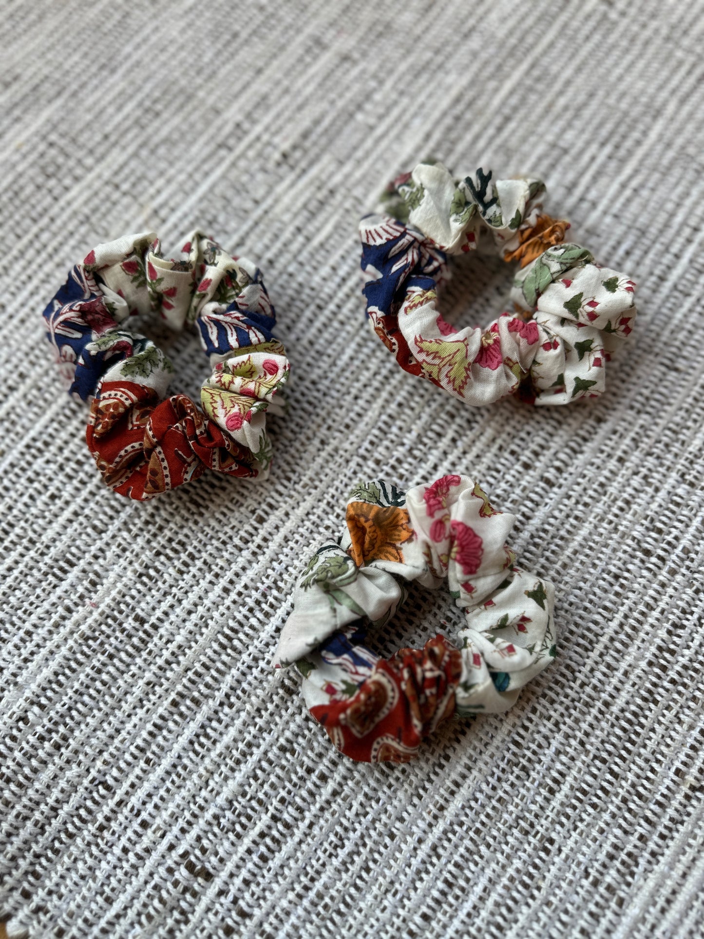 Blockprint Patchwork Scrunchies