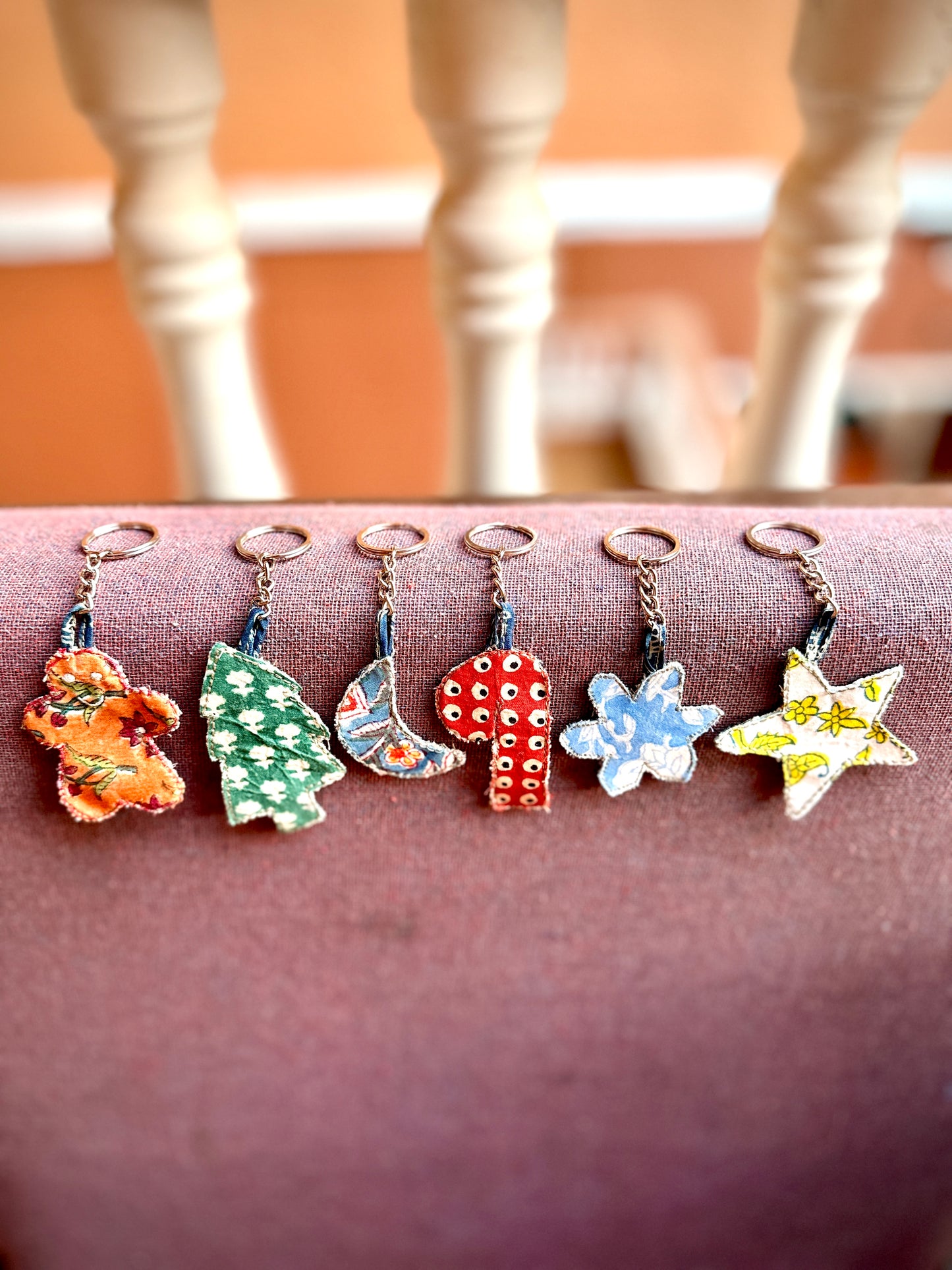 Patchwork Christmas Keychains