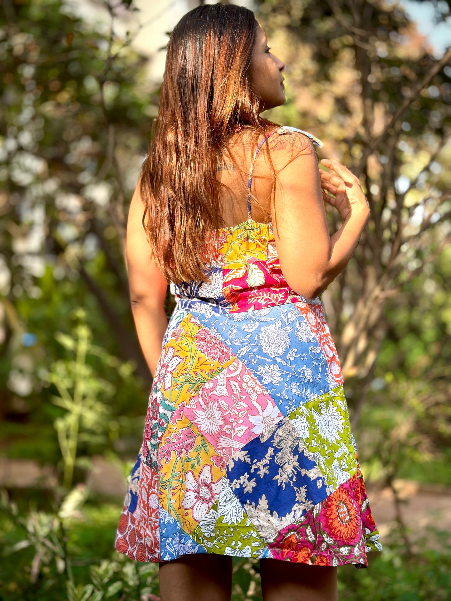 Flowy Floral Patchwork Dress