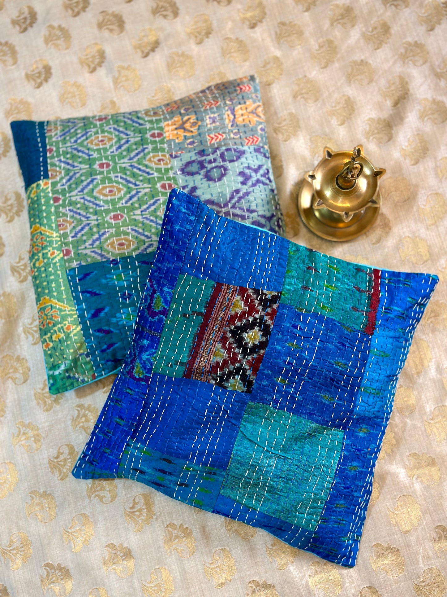 Peacock Silk-fuse Cushion Covers