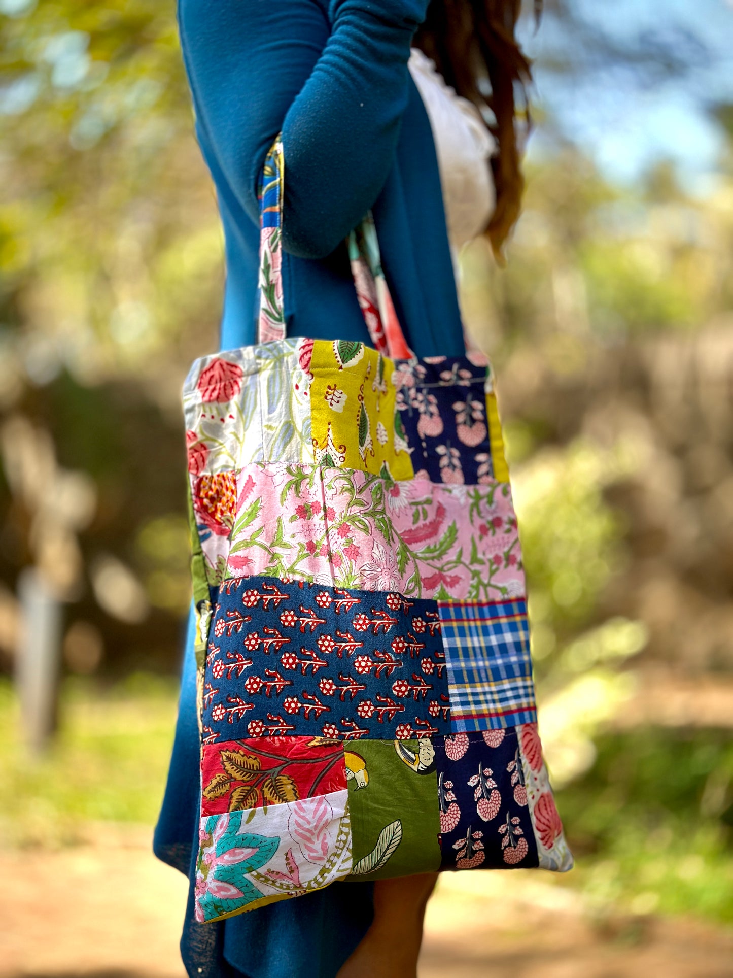 Poppin Patchwork Tote Bag