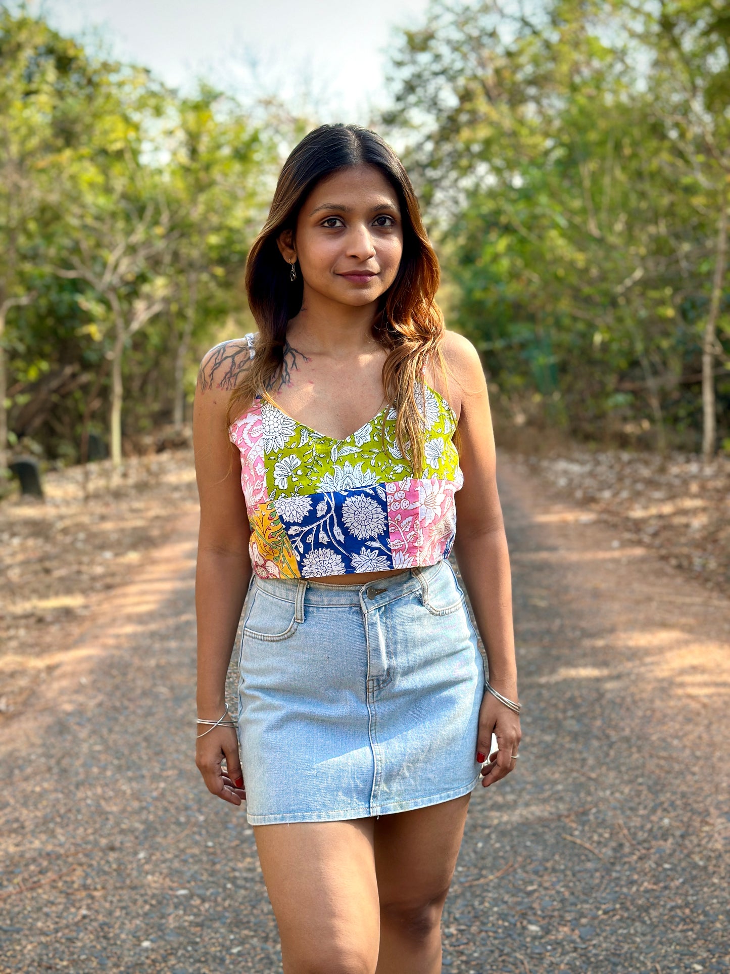 Floral Spaghetti Crop Top