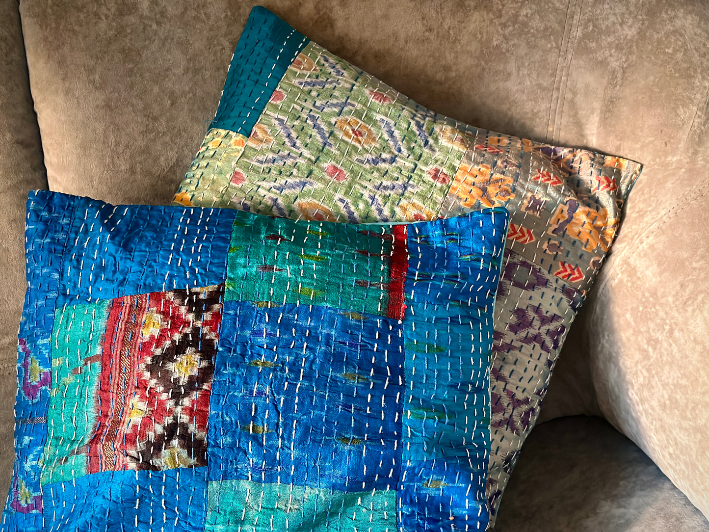 Peacock Silk-fuse Cushion Covers