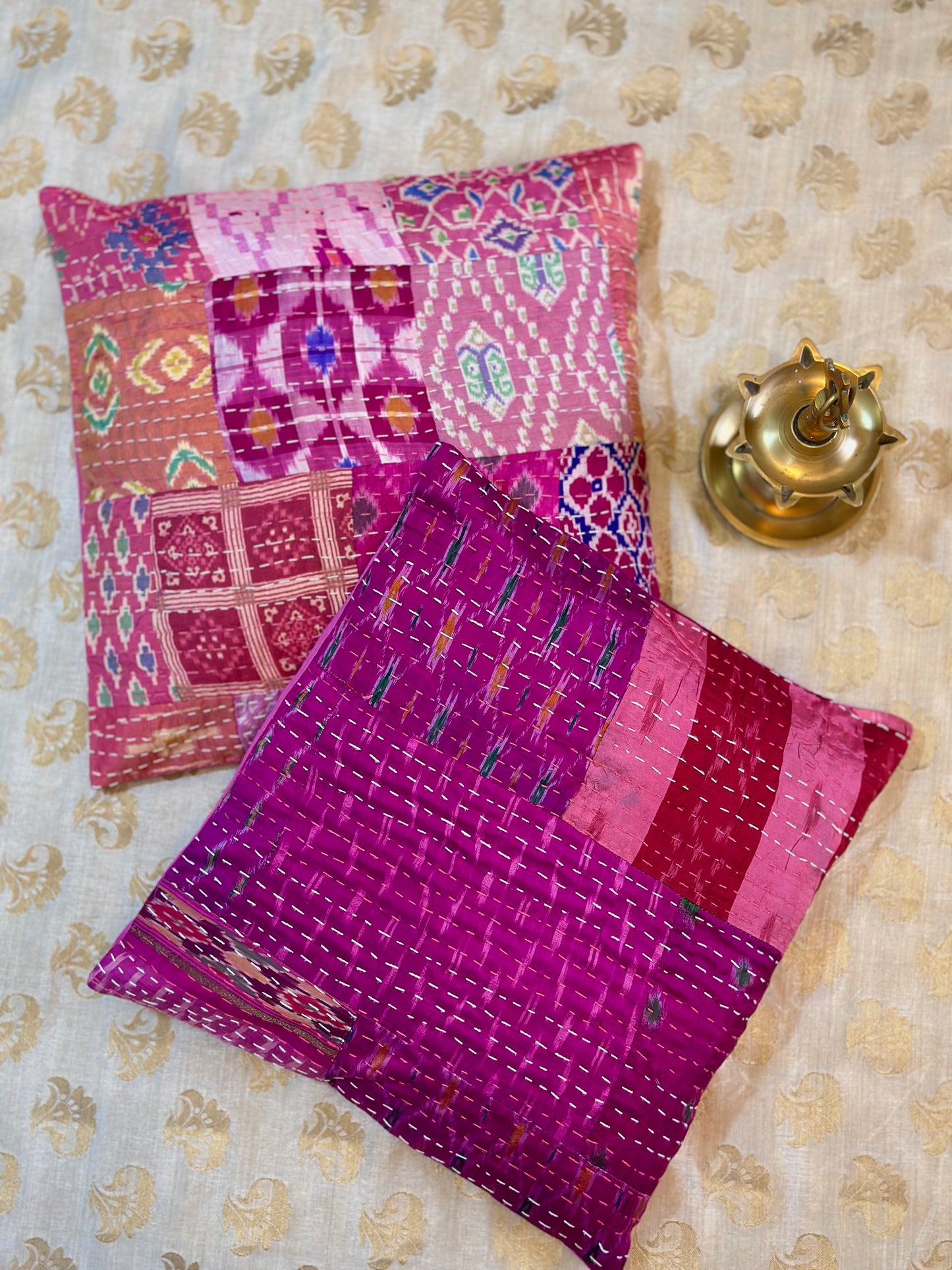 Dahlia Silk-fused Cushion Covers