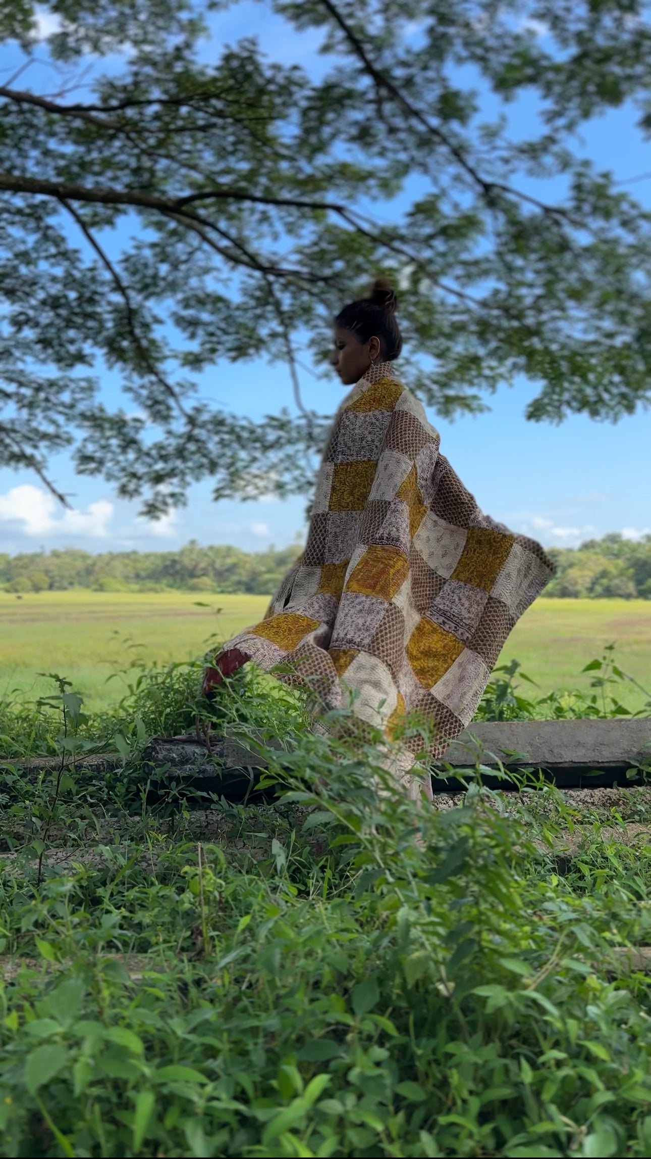 Meadow and Wine Two Way Pastiche Shawl