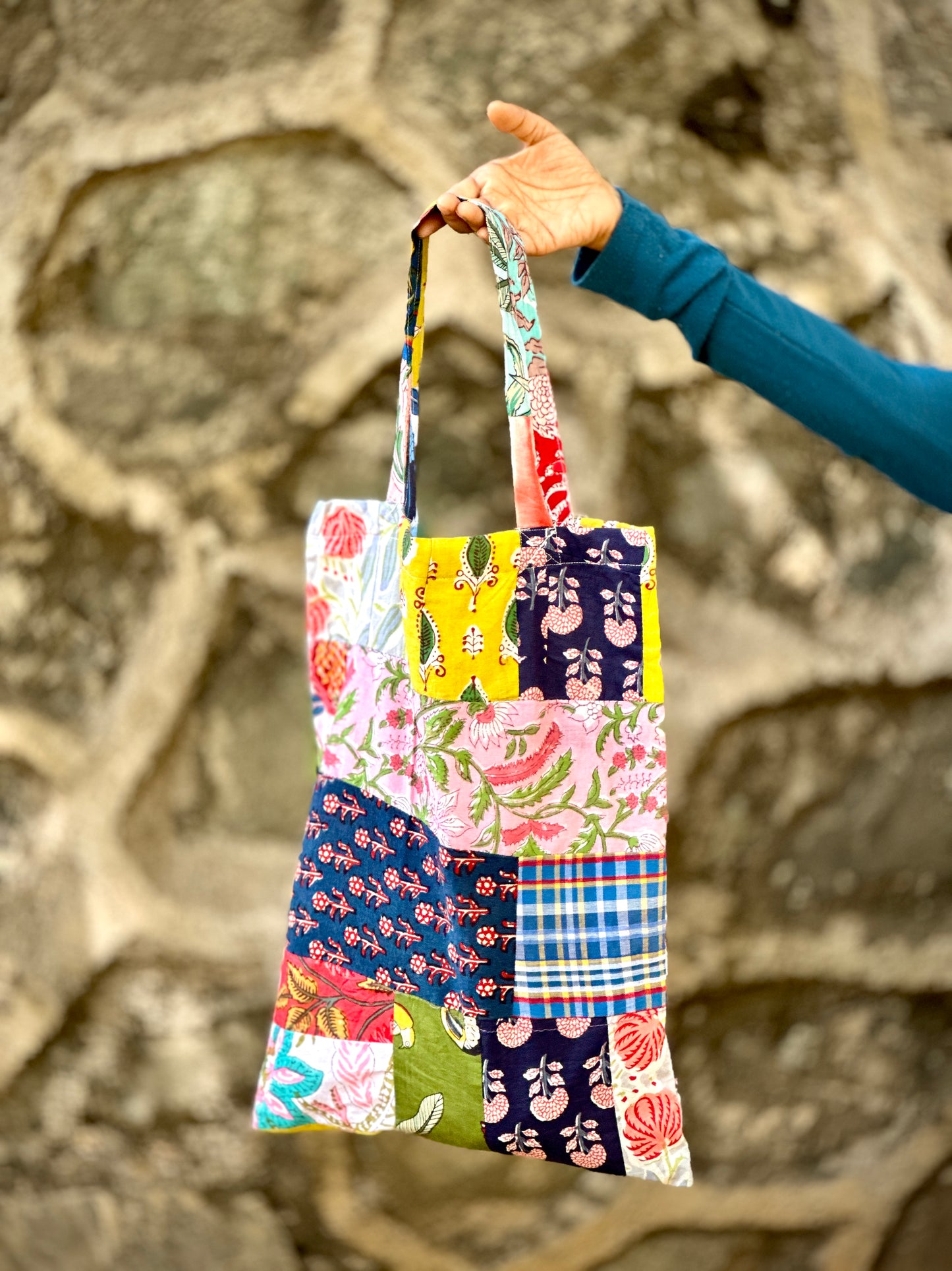 Poppin Patchwork Tote Bag