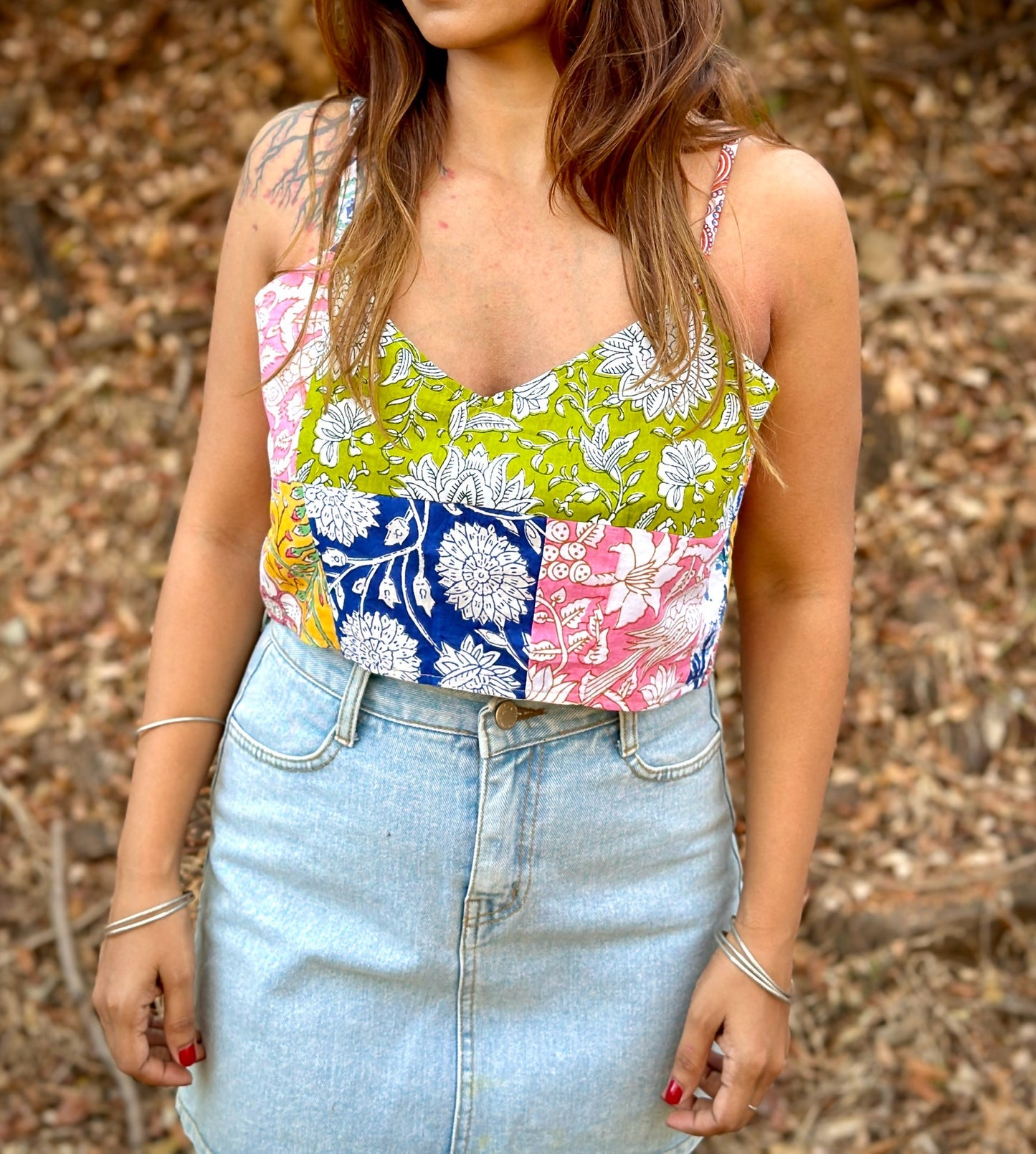 Floral Spaghetti Crop Top