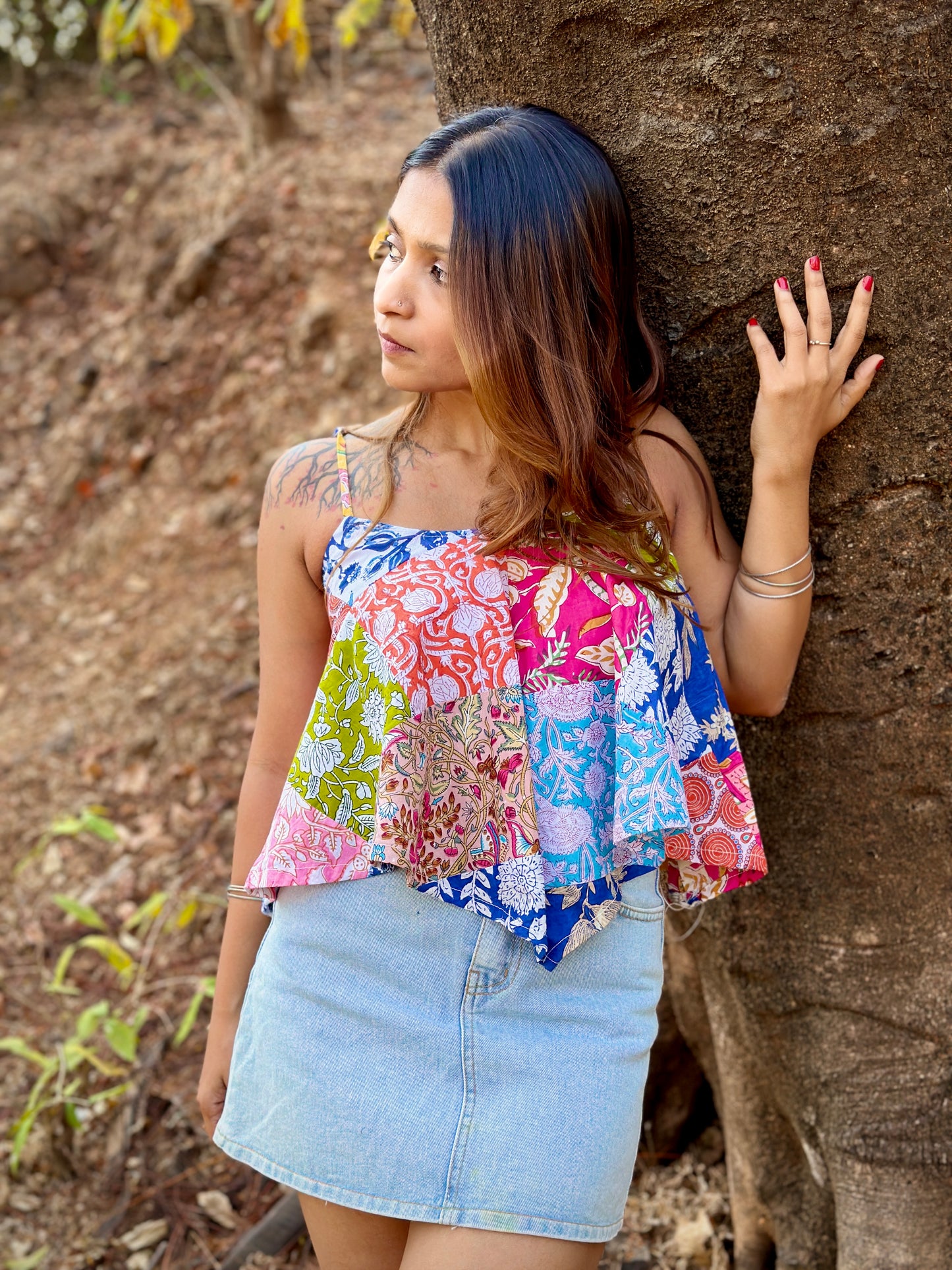 Flowly Floral Patchwork Top